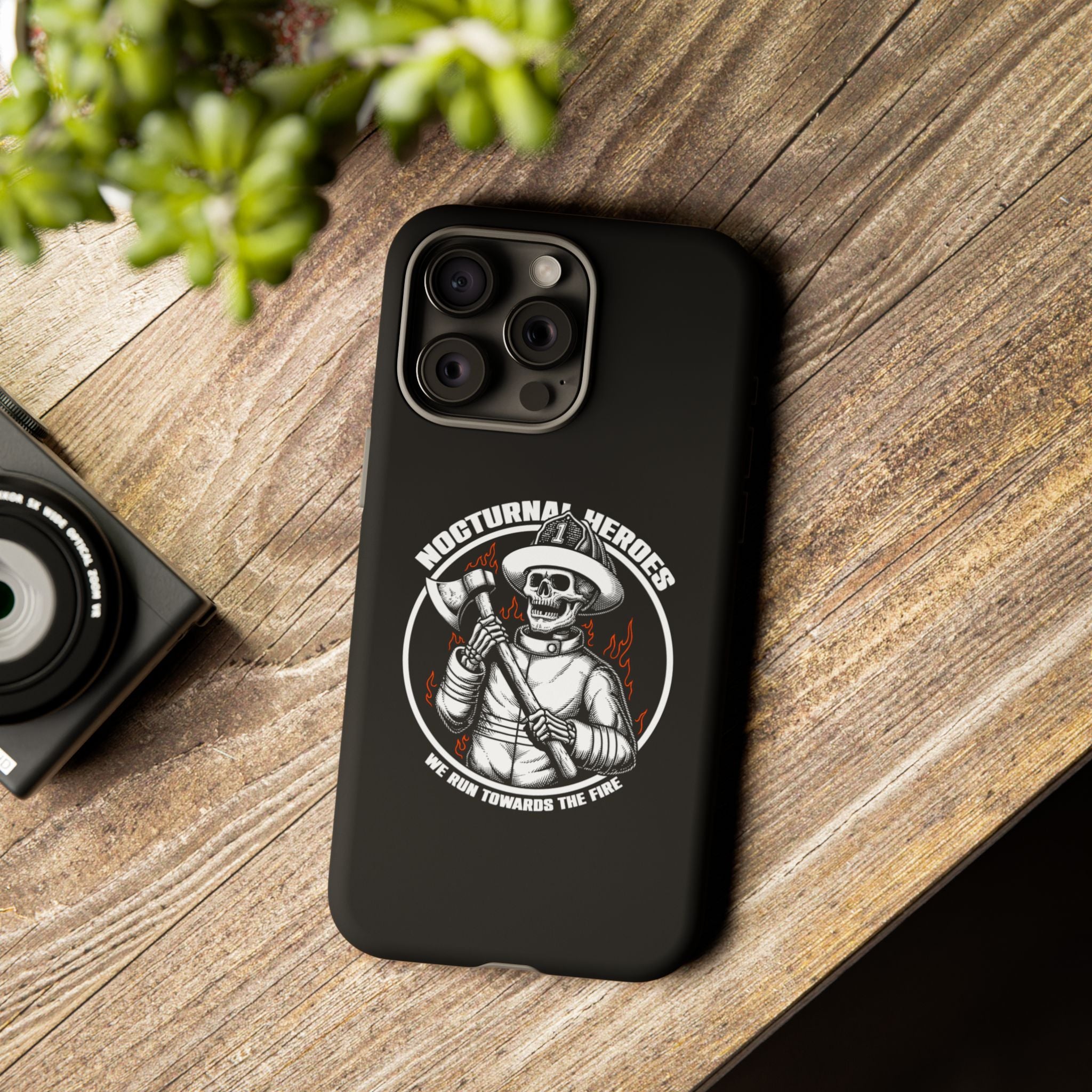 Nocturnal Heroes Skeleton Firefighter Phone Case