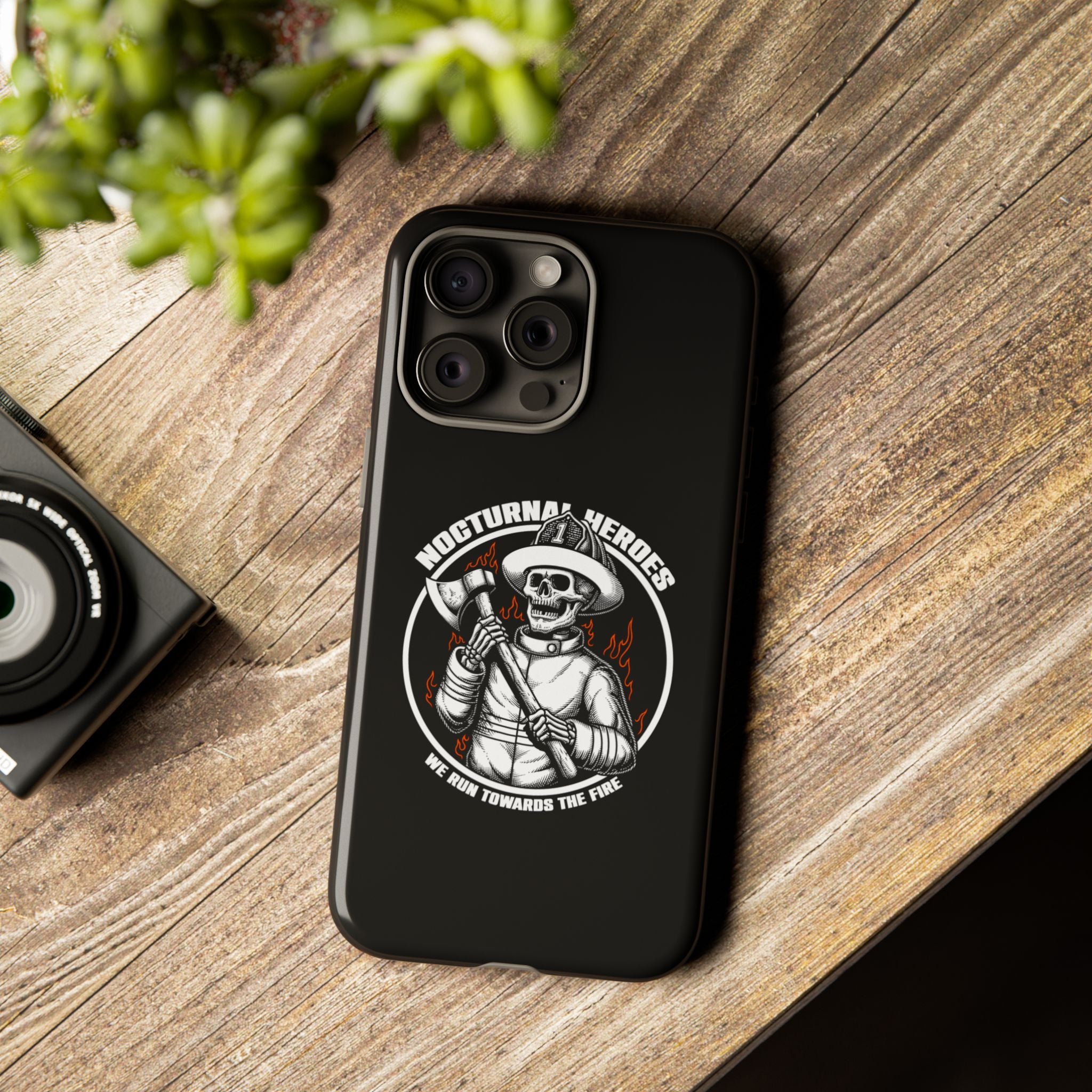 Nocturnal Heroes Skeleton Firefighter Phone Case
