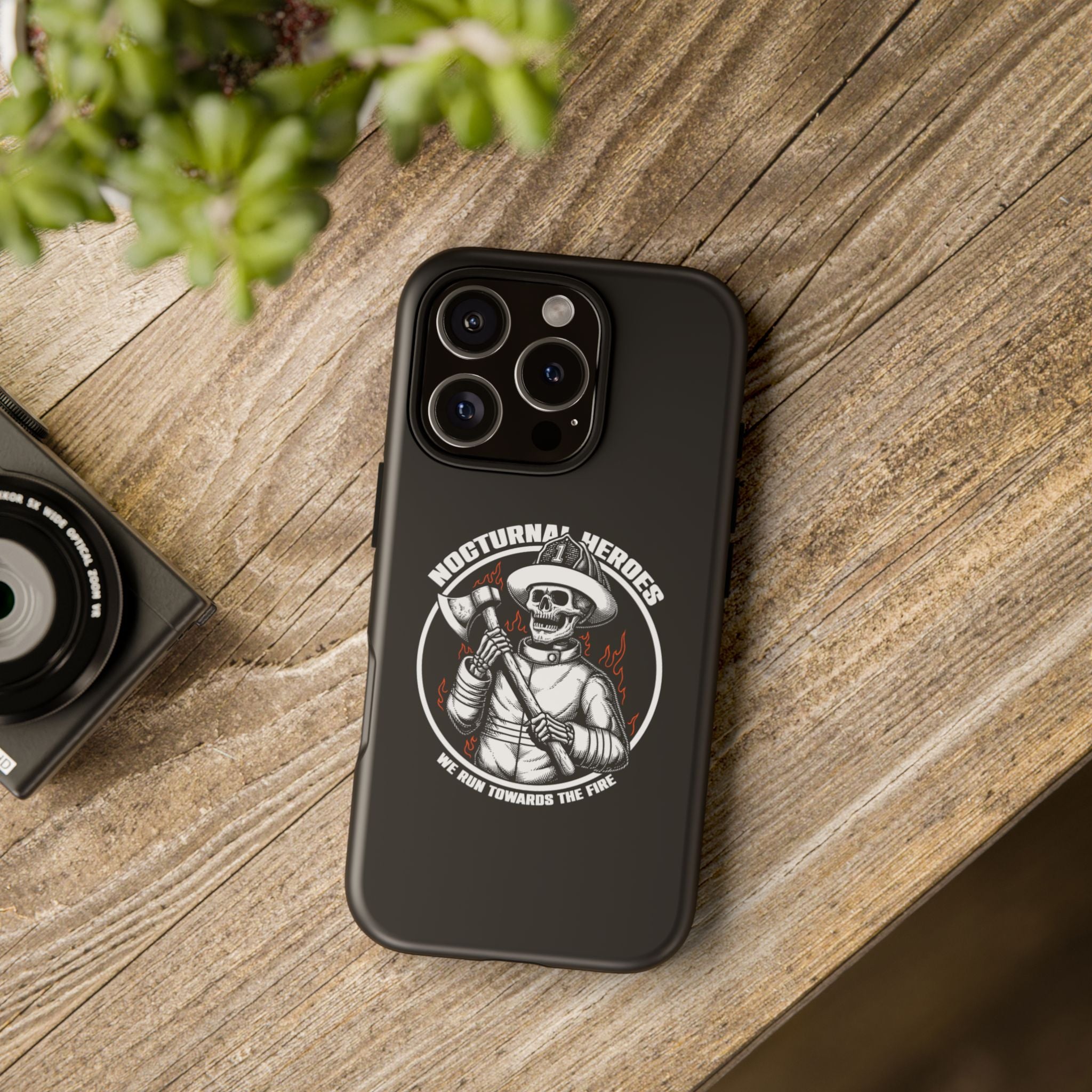 Nocturnal Heroes Skeleton Firefighter Phone Case