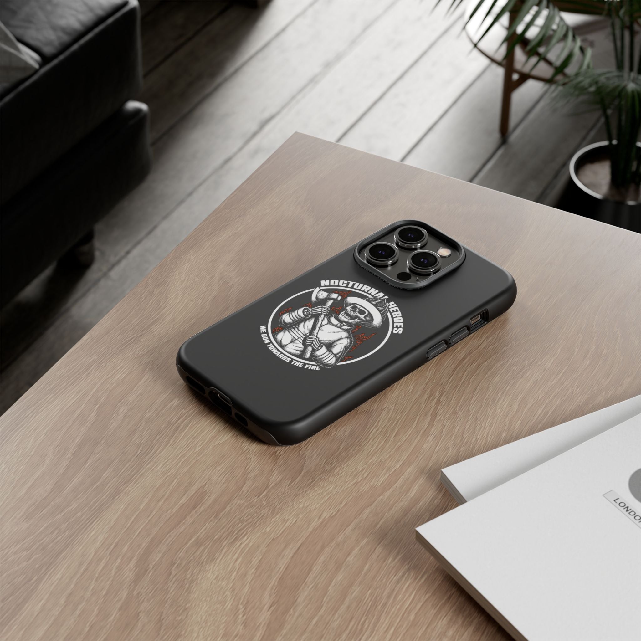 Nocturnal Heroes Skeleton Firefighter Phone Case
