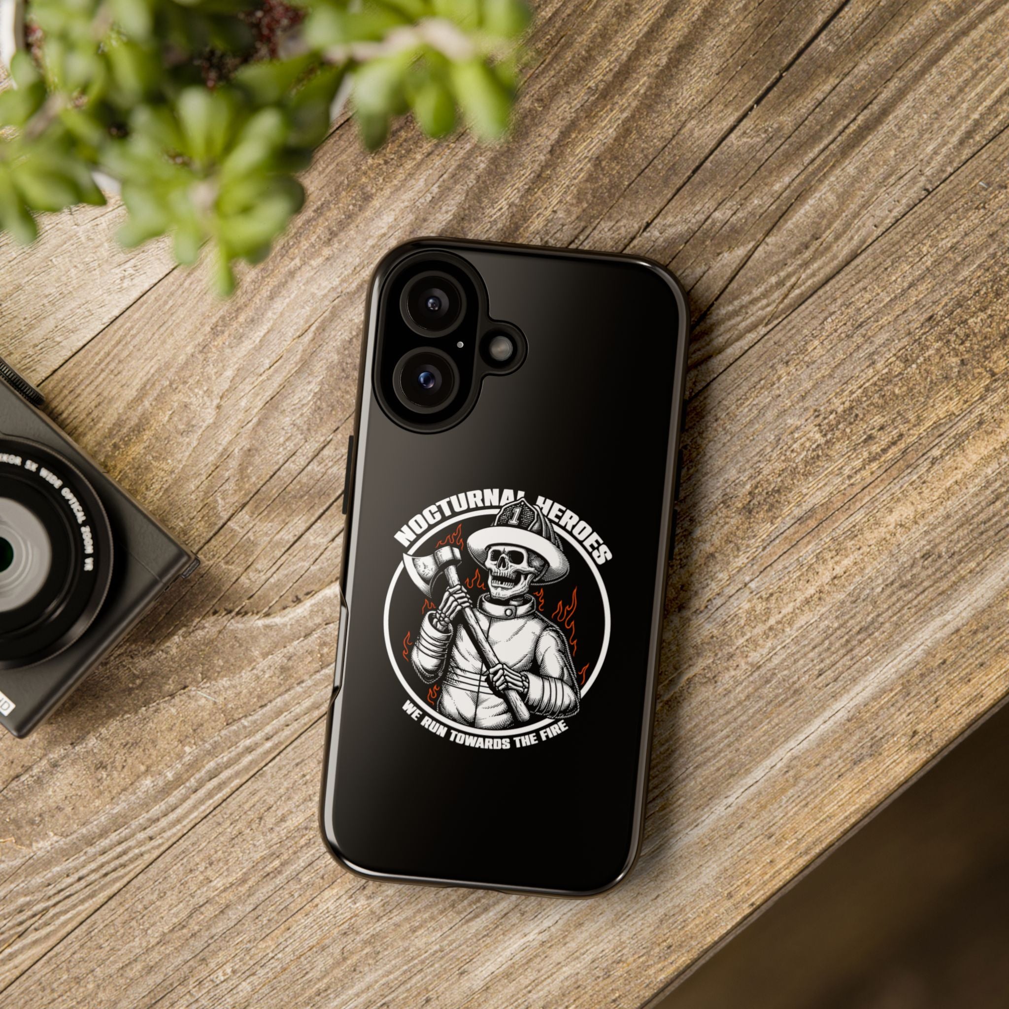 Nocturnal Heroes Skeleton Firefighter Phone Case