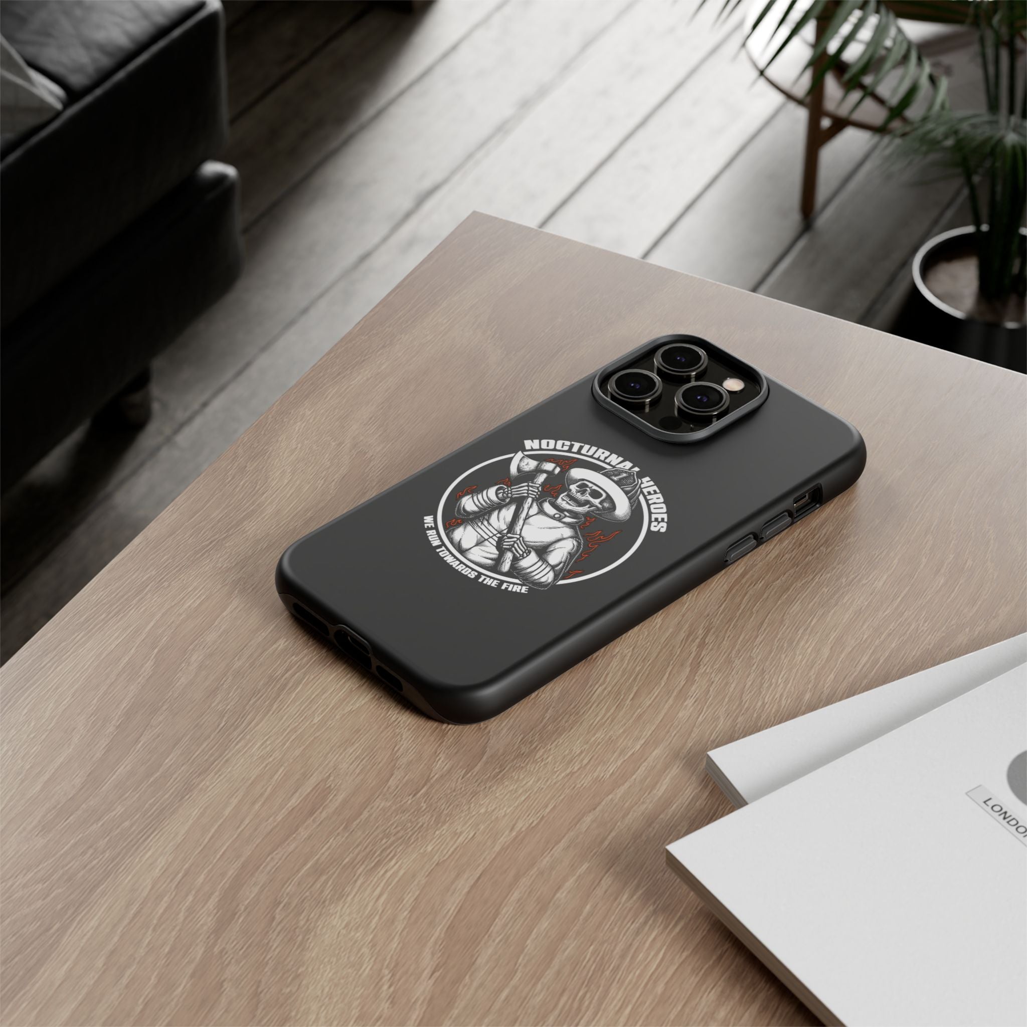Nocturnal Heroes Skeleton Firefighter Phone Case