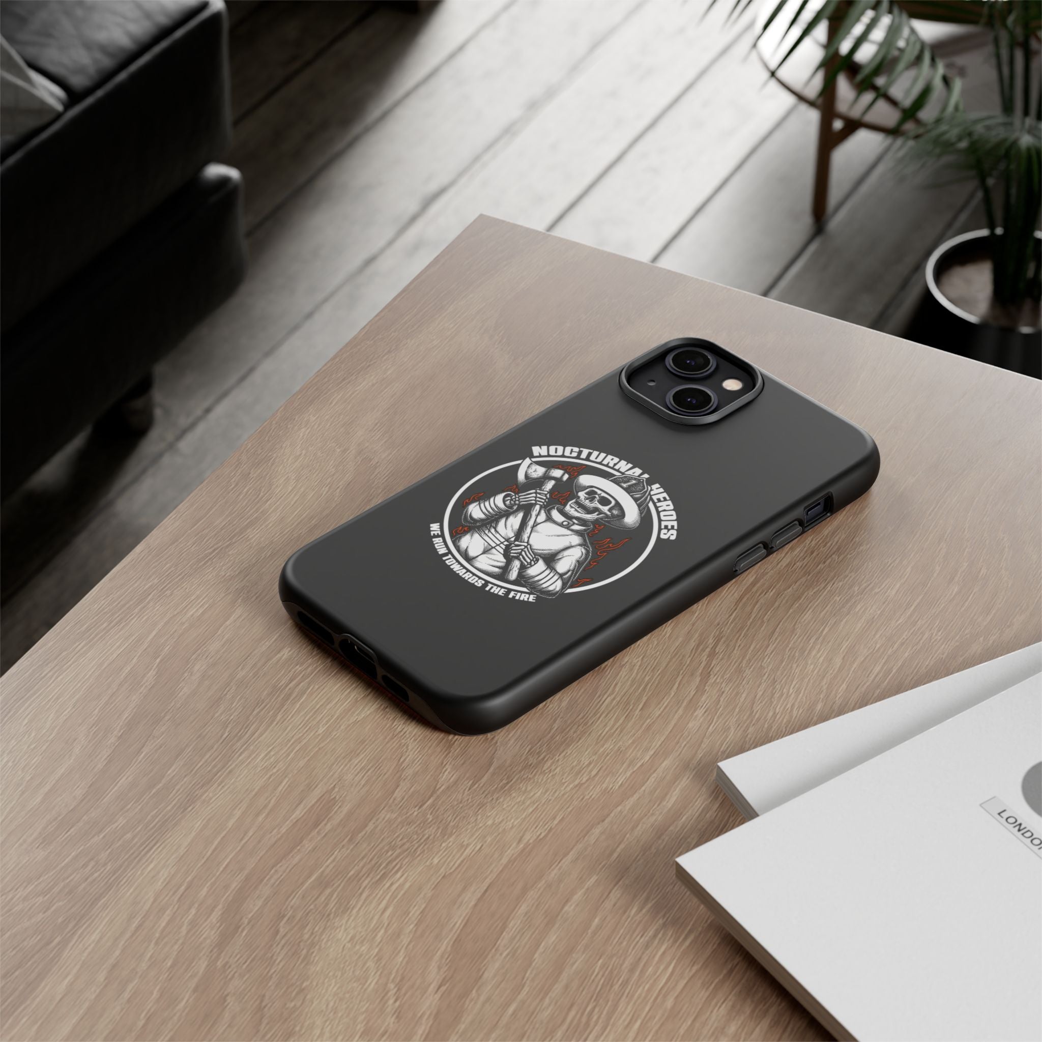 Nocturnal Heroes Skeleton Firefighter Phone Case