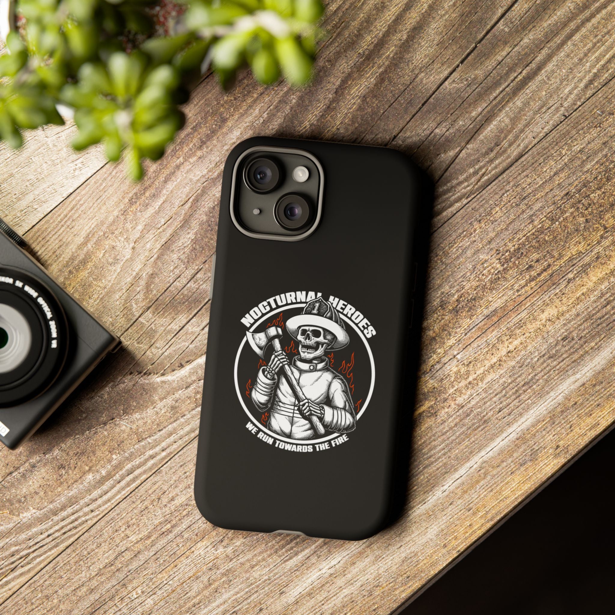 Nocturnal Heroes Skeleton Firefighter Phone Case