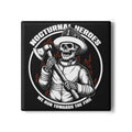 Firefighter Skull Ceramic Coaster — "Nocturnal Heroes: We Run Towards the Fire"