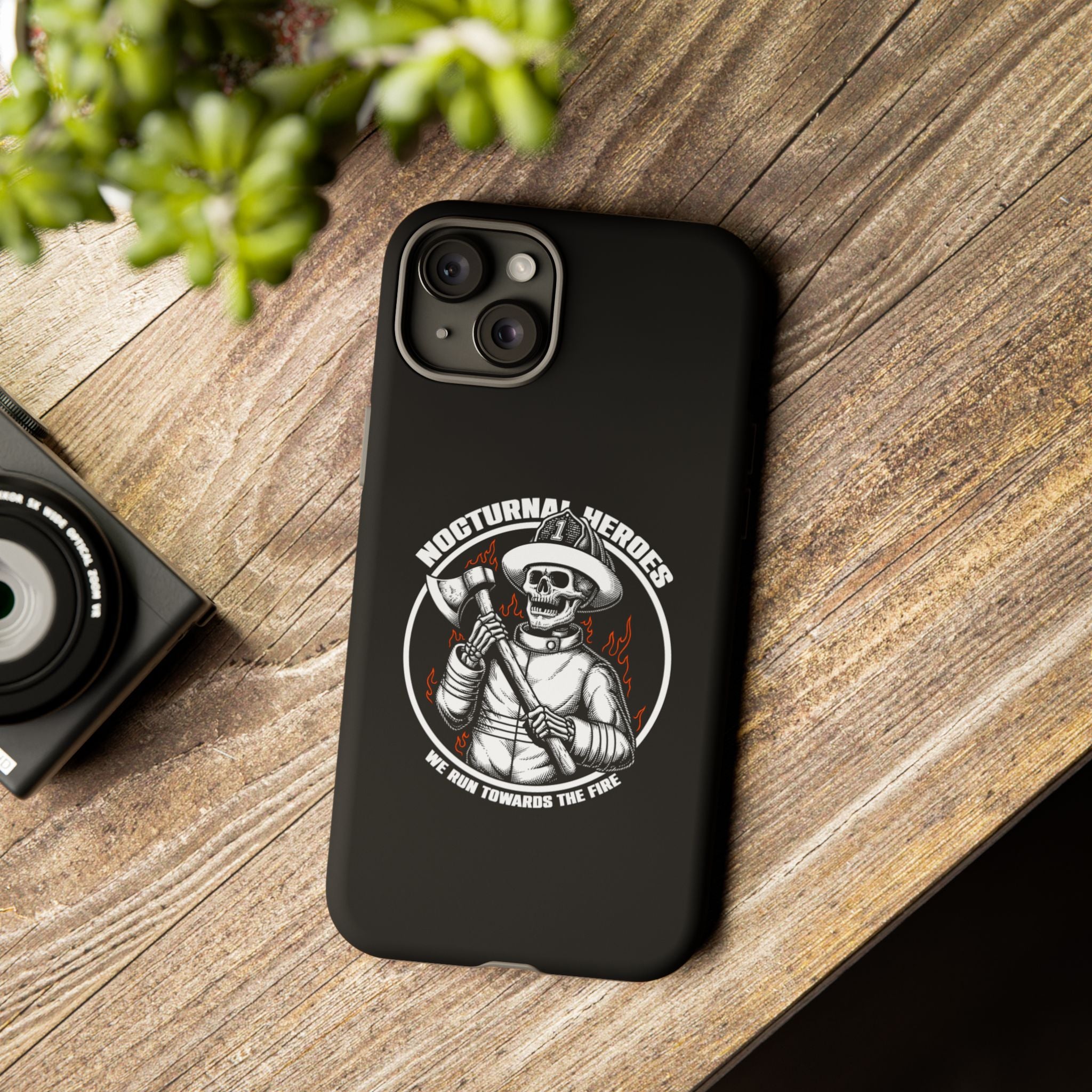 Nocturnal Heroes Skeleton Firefighter Phone Case