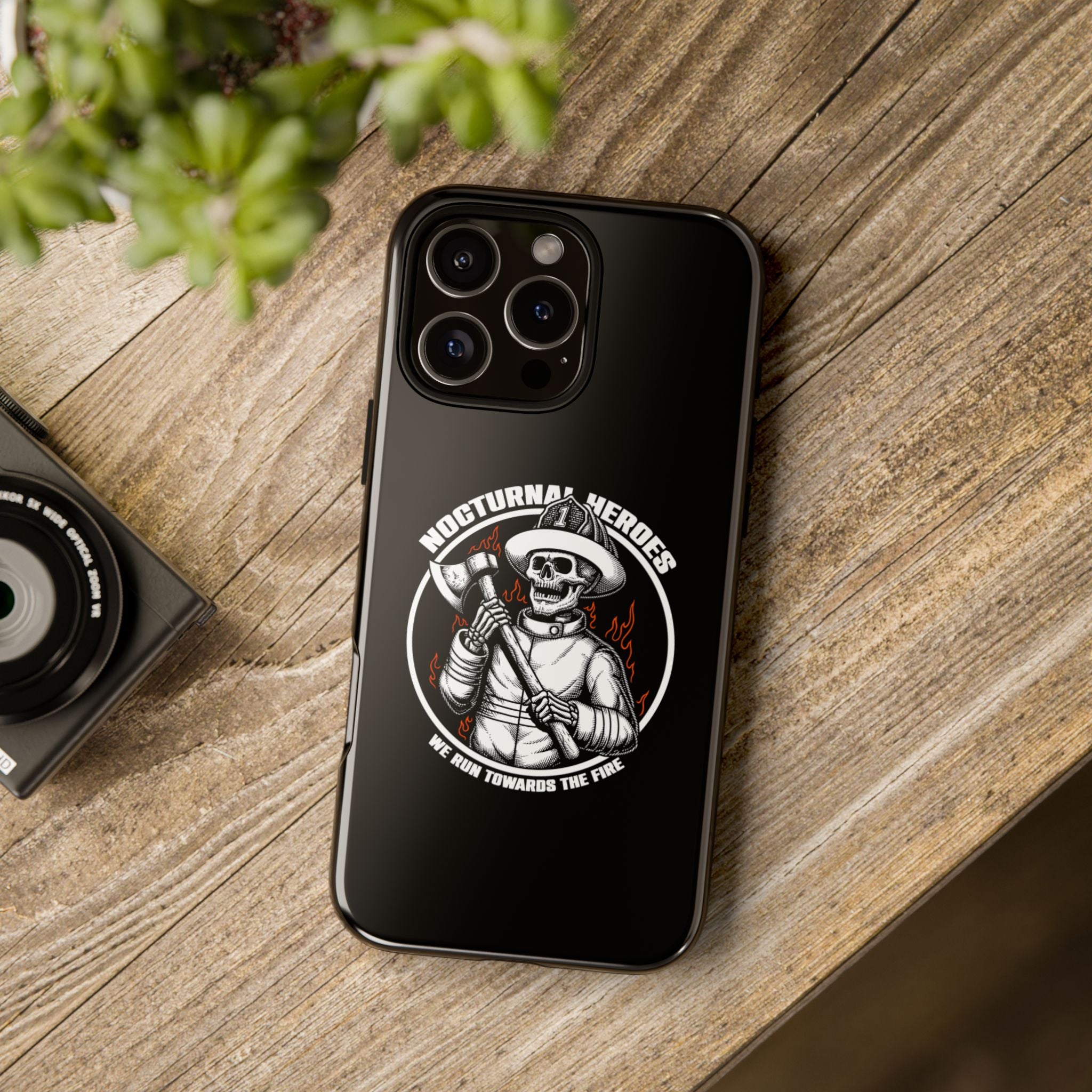 Nocturnal Heroes Skeleton Firefighter Phone Case